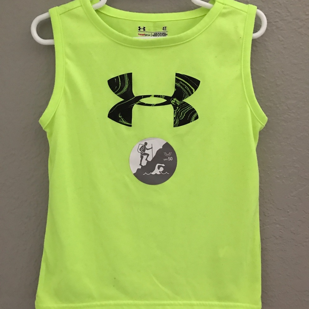 Neon Yellow UnderArmour sleeveless tee